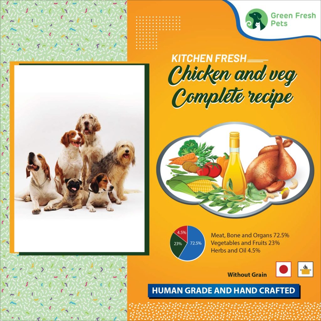 Curated visual reference: Gallery Detail: Chicken And Veg Complete Dog Food Without Grain